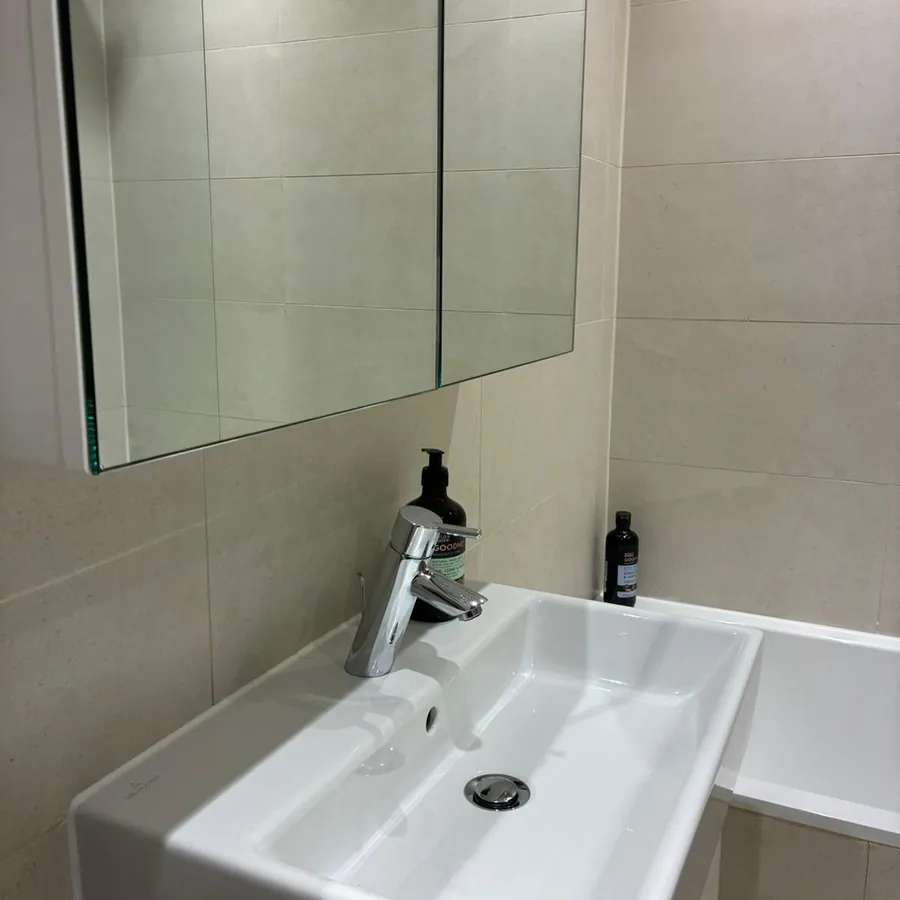 Polished bathroom basin